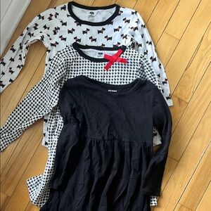 Hanes Kids Dresses - Black and White with Red Accents